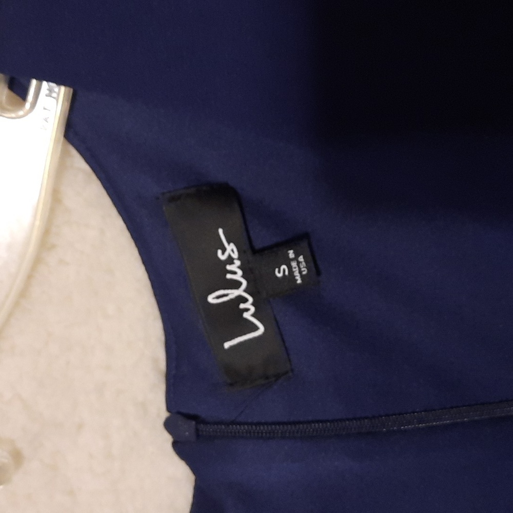 Lulu's navy blue sleevless vneck mini dress 292 - Picture 2 of 8